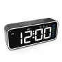 Daylight Saving Time LED Digital Alarm Clock with Voice Control Smart High-Definition Mirror Snooze Electronic Clock