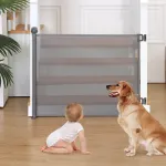 Retractable Baby Gate 33''Tall Extends to 55''Wide Baby Gates for Stairs Doorway