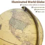 12\ Illuminated World Globe 720° Rotating Education Cartography Map W/ LED Light