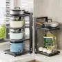Stainless Steel 4-layer Kichen Pot Organization Holder Rack Space Saving Cabinet Pan Storage Rack
