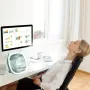 AGSIVO USB Desk Fan Portable Desktop Cooling Fan with 3 Speeds Wind and LED Light for Home / Office / Camping