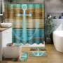 3Pcs Retro Old Style Anchor Non-Slip Bathroom Carpet Toilet Seat Cover Bath Mat Creative Set