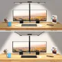 24W LED Foldable Desk Lamp Adjustable Brightness & Color Temperature With Flexible Gooseneck 360° Rotatable Clamp for Study Home & Office