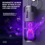 Solar Powered & USB Rechargeable Mosquito Lamp With Adjustable 2/4/6H Timer Folding Hanging Ring Warm Light & Mosquito-Killing 2 Modes Outdoor Indoor Use