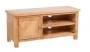 Solid Oak Wood TV Cabinet With Two Convenient Cable Outlets Brown 40.6" x14.2" x18.1"