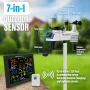 NicetyMeter 0320 7 в 1 Wi-Fi беспроводная метеостанция часы для помещения и улицы термометр гигрометр с наружным датчиком / прогноз погоды / температура / давление воздуха / влажность / анемометр / дождемер / фазы Луны