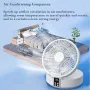 2 in 1 Desktop Folding Fan with Remote Control USB Charging Rechargeable 4000mah Battery Compact Design Night Light Feature Available in White Green and Blue