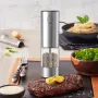 Stainless Steel Electric Pepper Grinder Set Rechargeable 95ML Pepper Grinder Set Sea Salt Grinder Electric Black White Pepper Grinder Bottle