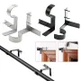 2PCS Curtain Rod Brackets Hanging Curtain Rod Pole Holder Bracket Tap Window Frame No Drill