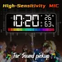 Multifunction 1200mAh Rhythm Light Bar LED Dual Alarm Clock 15 RGB Color Sound Control Night Light Digital Thermometer Hygrometer Audio Companion