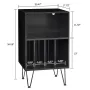 Hommpa Turntable Stand Black Record Player Stand with Vinyl Storage and LED Light Vinyl Record Storage Cabinet Holds Up to 100 Albums Record Player Table for Living Room Bedroom Office