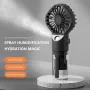 Mini Air Conditioner USB Rechargeable with Nanotechnology Cooling Mist Powerful Motor 4-Speed Wind Adjustable Efficient Cooling and Humidifying Function Ideal for Home Office and Dorm