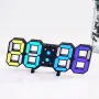 Digital 3D Wall Alarm Clock Wall-mounted Decorative Electronic Desk Clock With Adjustable Luminous Mode Digital Alarm Clocks Table Led