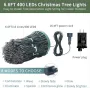 6.6 FT 16 Lines 400LED 8 Modes Christmas Tree Lights Decoration Tree Top Lights String Courtyard Garden Outdoor Waterproof Waterfall Lights LED Lights