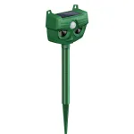 AGSIVO Solar Animal Repeller Ultrasonic Animal Repellent with PIR Motion Sensor and LED Flash Light For Cat / Mole / Dog / Squirrel / Deer / Fox