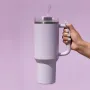 40oz Stainless Steel Vacuum Insulated Tumbler with Handle Straw Lid and Straw for Water Iced Tea or Coffee