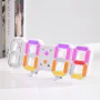 Digital 3D Wall Alarm Clock Wall-mounted Decorative Electronic Desk Clock With Adjustable Luminous Mode Digital Alarm Clocks Table Led