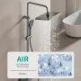 Space Aluminum Digital Display Square Shower Set Piano Button Bathroom Booster Shower Head System With Ambient Light Wall Mount Bracket Bathroom Faucets