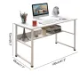 Office Computer Desk 43.3\ Large Desktop with Storage Rack for Home Office