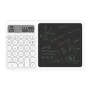 2 in1 Desktop Standing Calculator With LCD Writing Tablet Electronic Calendar Time Temperatures for Math Calculation, Note taking, and Memo Writing for School Students Office Assistant