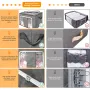 TVIRD 4 Paket 90L Büyük Saklama Çantaları Giysi Düzenleyici Depolama İki yönlü fermuar İki sap Ön PVC şeffaf malzeme Tek kapasite