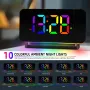 180 ° Rotação RGB Colorido Luz Noturna Rádio Projeção Relógio Despertador Digital Com Luz Noturna 2 Portas de Saída USB 12H/24H Rádio FM Projetor de Tempo Relógio LED