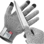1 Pair Anti-cut Protective Kitchen Gloves 5 Level Protection Cutting Kitchen Gloves Safety Protection Hand Gloves Garden Safety