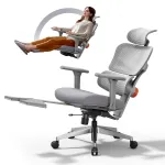 NEWTRAL NT002 Ergonomic Office Chair with Footrest High Back Desk Chair with Unique Adjustable Lumbar Support Backrest Seat Depth Adjustment Tilt Function 4D Armrest Recliner Chair for Home Office