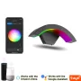 Luminária de parede WiFi Tuya em formato de arco de 9 W com mudança de cor RGBW e escurecimento, funciona com o aplicativo Smart Life, Google Home e controle de voz Alexa