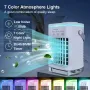 Mini Air Conditioner 700ml High-Capacity USB Cooling Fan with Four-Speed Wind Setting Mood Lighting and Natural Wind Mode Ideal for Bedroom Cooling and Air Humidification
