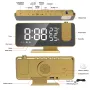 AGSIVO 7.4\ LED Digital Projection Alarm Clock With FM Radio / Rotating Projector / Mirror Surface / Temperature Display / Humidity Display / Snooze / External USB Charger