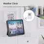 Temperature Humidity Sensor Indoor Outdoor Real Time Monitoring Weather Clock High Precision Hygrometer Thermometer Dual Power USB/Battery LCD Weather Forecast Clock