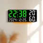 15 Inch Digital Wall Clock with Atmosphere Lights Remote Control Temp Humidity Display LED Table Clock Multifunctional Alarm Clock
