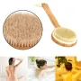Wooden Handle Bristle Bath Shower Back Exfoliate Massage Brush