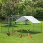 PawGiant Chicken Coop Run Cage Upgrade 86.6\×40\×38\ Metal Chicken Fence Pen Pet Playpen Enclosures with Protection Cover&Ground Nail,Cage Indoor Outdoor Yard for Small Animals Cat Hen Duck Rabbit