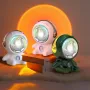 Sunset Atmosphere Night Light Projector Mini Astronaut Space LED Light Sunset Light USB RGB Projector for Bedroom Broadcast Photography Background