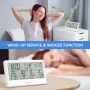 BALDR Large LCD Display Weather Station Thermometer Hygrometer Alarm Clock Large Screen Triple Channel Wireless Electronic Thermometer And Hygrometer Weather Station Alarm Clock