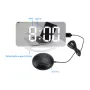 LED Mirror Digital Alarm Clock USB Rechageable Auto Light Sensitive With Alarm Vibrator 2 Alarm Mode