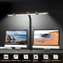 24W LED Foldable Desk Lamp Adjustable Brightness & Color Temperature With Flexible Gooseneck 360° Rotatable Clamp for Study Home & Office