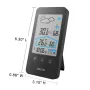 BALDR Touch Key Wireless Weather Station Alarm Clock Calendar Moon Phase Wireless Indoor and Outdoor Temperature and Humidity Count Display Weather Station Weather Forecast