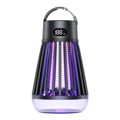 AGSIVO Cordless LED Digital Display Electric Mosquito Bug Zapper Mosquito Killing Lamp Fly Trap Camp Lamp with Rechargeable Battery for Indoor and Outdoor
