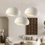 Modern WabiSabi Hand-Carved Pendant Light Texture White Minimalist Lighting With Adjustable 1.5M Height E27 Bulb for Home & Commercial Spaces