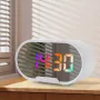AGSIVO RGB LED Digital Alarm Clock with Snooze / Mirror Surface / Dual USB Charger Ports / Adjustable Brightness For Bedroom