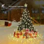 6.6 FT 16 Lines 400LED 8 Modes Christmas Tree Lights Decoration Tree Top Lights String Courtyard Garden Outdoor Waterproof Waterfall Lights LED Lights
