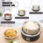 Janolia 1.3L 200W Portable Electric Lunch Box Food Warmer with Removable Stainless Steel Container Electric Heating Bento Lunch Box Food Storage Container EU Plug for Office and Home