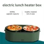 800ML Portable Mini Electric Lunch Box USB Charging Food Heating Container Car Home Rice Food Container Stainless Steel Lunch Bento Box