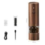 500mAh Electric Pepper Grinder in Wood Grain Color Electric Salt and Pepper Grinder Set with 6 Adjustable Coarseness Adjustable Ceramic Core with LED Light USB Rechargeable