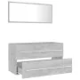 2 Piece Bathroom Furniture Set Concrete Gray Chipboard