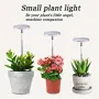 1 To 3 Angel Ring USB Plant LED Light with 3 Lamp Heads 2/4/8 Hours Switch Timer 4 Level Brightness Adjustment Suitable for Indoor Plant Growth