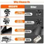 6-Blade Heat Powered Fireplace Fan Powered Fan With Temperature Display Strip Fireplace Fan Wood Fan Silent Operation Circulation